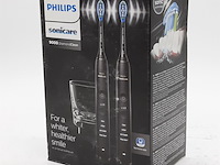 Set a 2x elektrische tandenborstel, phillips, sonicare 9000 diamond clean - afbeelding 2 van  3