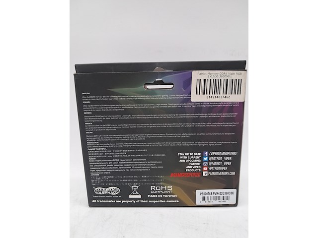 Set a 2x geheugenkaart, patriot, viper rgb ddr4, 2x 16gb - afbeelding 4 van  4