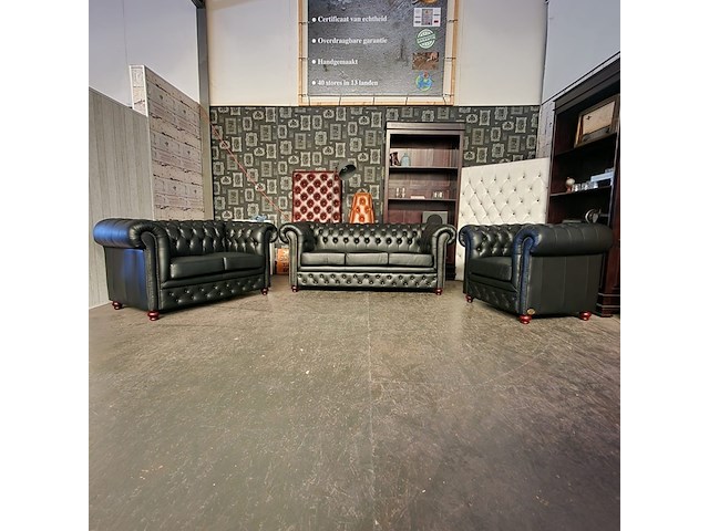 Set chesterfield, brighton, zwart - afbeelding 1 van  6