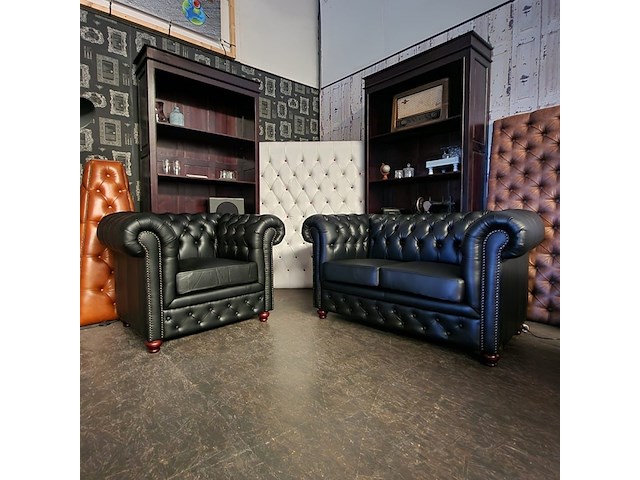 Set chesterfield, brighton, zwart - afbeelding 2 van  6