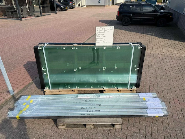 Set glaspanelen - 102cm x 235cm helder (8x3) - afbeelding 6 van  8