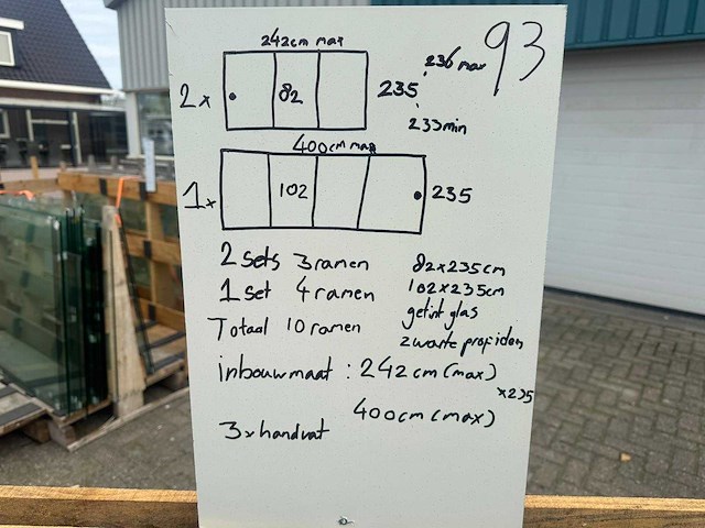 Set glaspanelen - 82 & 102 cm x 235cm getint (2x3) & (1x4) - afbeelding 8 van  10