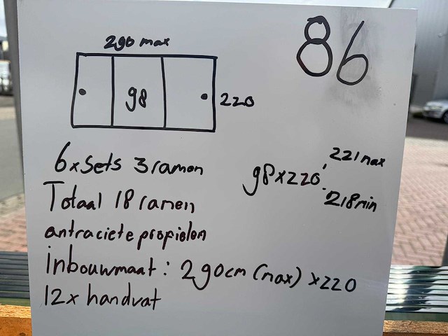 Set glaspanelen - 82cm x 220cm helder (2x3) - afbeelding 10 van  11