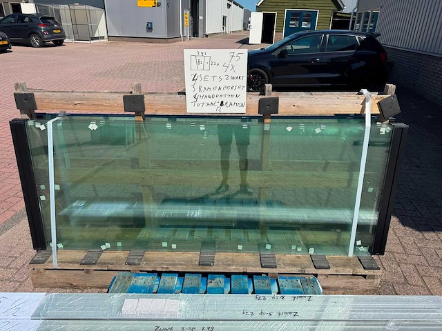 Set glaspanelen - 82cm x 220cm helder (4x3) - afbeelding 6 van  11