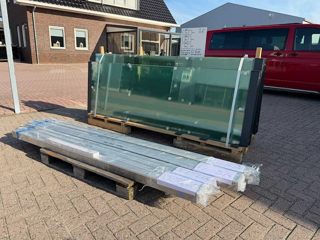 Set glaspanelen - 90, 82 & 78cm x 245cm helder (8x3) - afbeelding 4 van  11