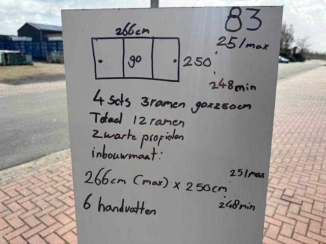 Set glaspanelen - 90cm x 250cm helder (4x3) - afbeelding 10 van  11
