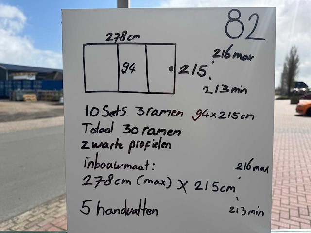 Set glaspanelen - 94cm x 215cm helder (10x3) - afbeelding 10 van  11