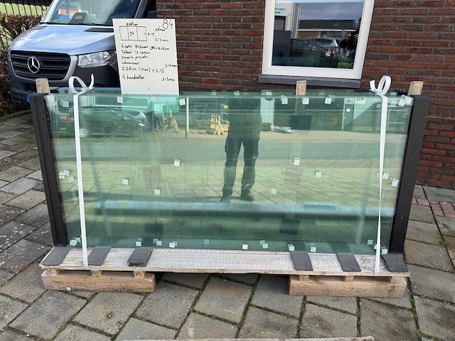 Set glaspanelen - 94cm x 215cm helder (4x3) - afbeelding 1 van  1