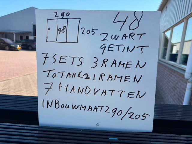 Set glaspanelen - 98cm x 205cm getint (7x3) - afbeelding 8 van  10