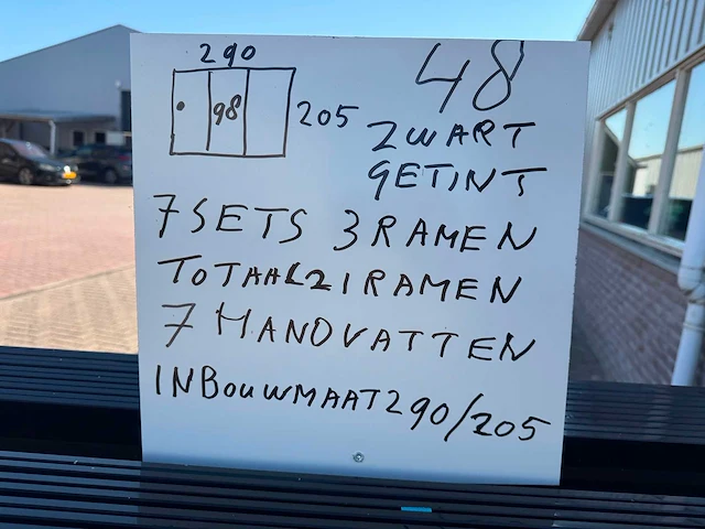 Set glaspanelen - 98cm x 205cm getint (7x3) - afbeelding 3 van  3