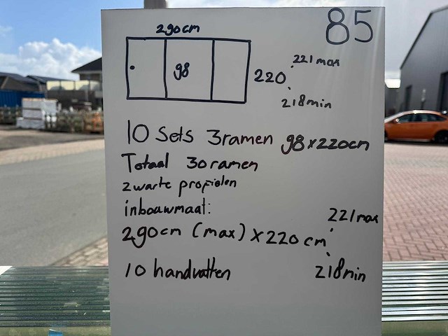 Set glaspanelen - 98cm x 220cm helder (10x3) - afbeelding 10 van  11