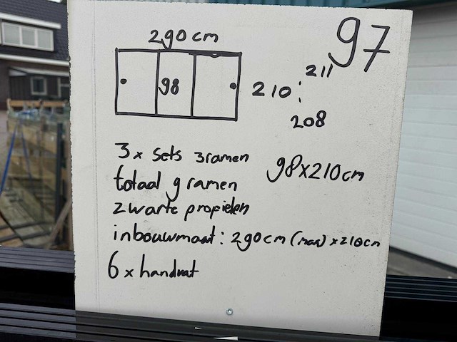 Set glaspanelen - 98x210 helder (3x3) - afbeelding 8 van  10