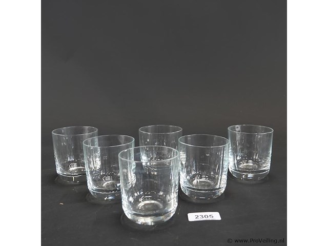 Set klassieke, heldere whiskyglazen - afbeelding 1 van  5