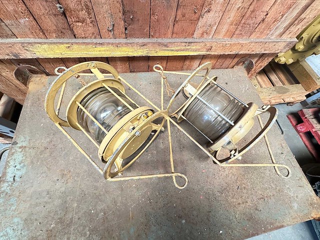 Set koperen ankerlichten met fresnel lenzen - afbeelding 1 van  3