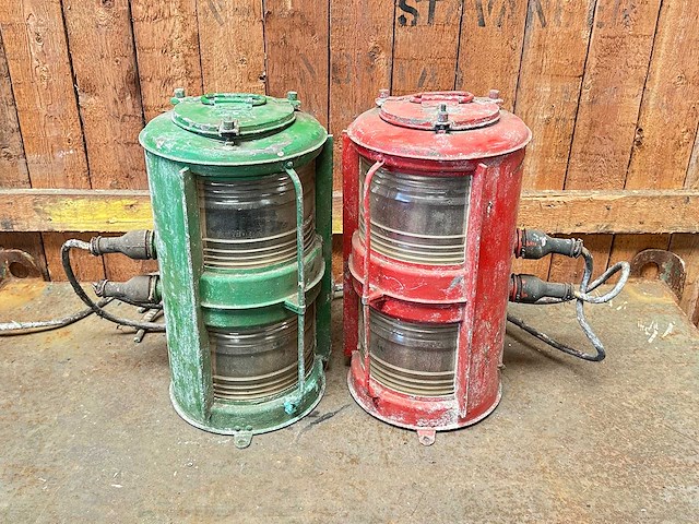 Set koperen boordlichten met fresnel lenzen - afbeelding 1 van  4