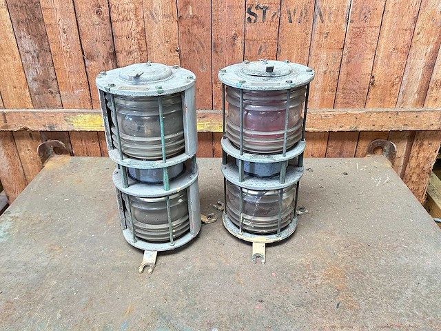 Set koperen boordlichten met fresnel lenzen - afbeelding 1 van  3