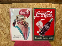 Set reclameborden coca cola (2x) - afbeelding 1 van  3