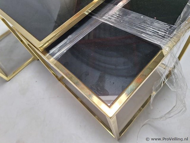 Set salontafels - ca. 90x90x43 cm en 44x44x40 cm - afbeelding 4 van  5