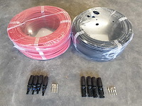Set solarkabel 25 meter rode + 25 meter zwarte (4mm2) + dc stekkers 4x man en 4x vrouw - afbeelding 1 van  3