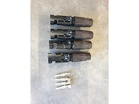 Set solarkabel 25 meter rode + 25 meter zwarte (4mm2) + dc stekkers 4x man en 4x vrouw - afbeelding 1 van  1