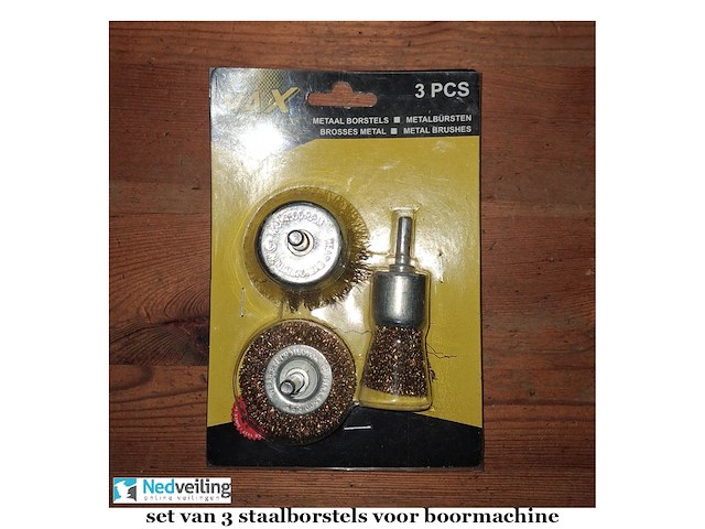 Set staalborstels voor boormachine (doos-q) - afbeelding 2 van  3