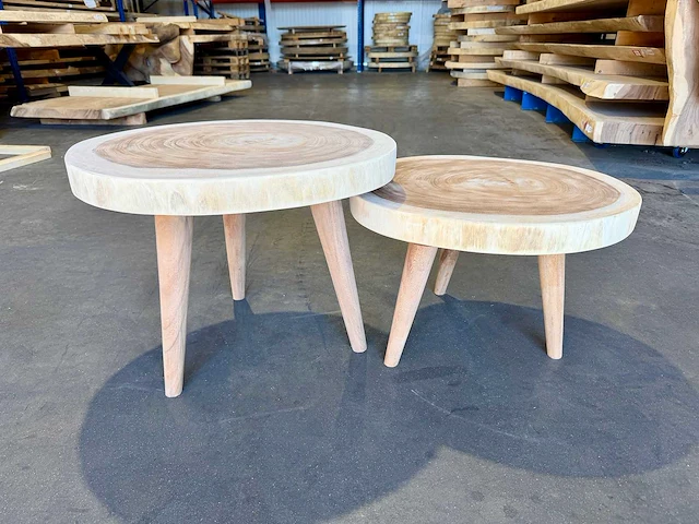 Set suar boomstam salon / bijzettafel - afbeelding 1 van  3