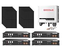 Set van 12 full black zonnepanelen (455 wp) - hybride omvormer - 9,6 kwh batterij - afbeelding 1 van  16
