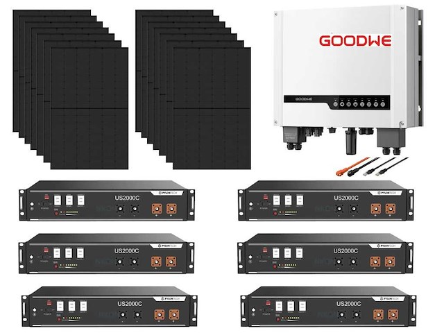 Set van 14 full black zonnepanelen (455 wp) - hybride omvormer - 14,4 kwh batterij - afbeelding 1 van  12