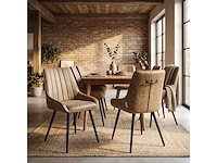 Set van 2 eetkamerstoel kuip beige - afbeelding 2 van  6