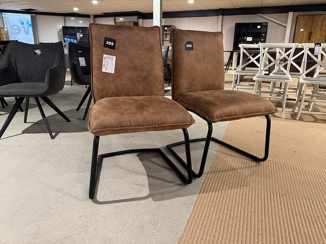 Set van 2 eetkamerstoelen, bruin - afbeelding 1 van  4