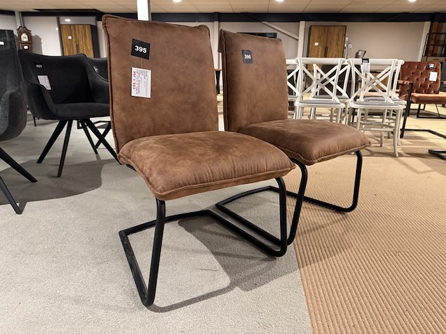 Set van 2 eetkamerstoelen, bruin - afbeelding 2 van  4