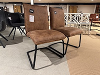 Set van 2 eetkamerstoelen, bruin - afbeelding 2 van  4