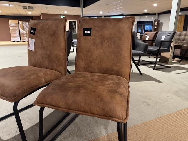 Set van 2 eetkamerstoelen, bruin - afbeelding 4 van  4