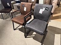 Set van 2 eetkamerstoelen, bruin/grijs - afbeelding 1 van  4