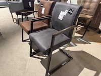 Set van 2 eetkamerstoelen, bruin/grijs - afbeelding 3 van  4