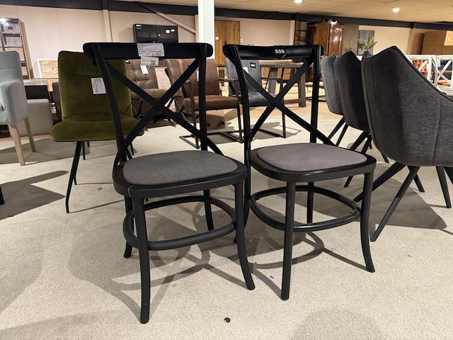 Set van 2 eetkamerstoelen, grijs/zwart - afbeelding 1 van  4