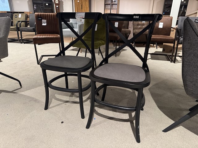 Set van 2 eetkamerstoelen, grijs/zwart - afbeelding 3 van  4