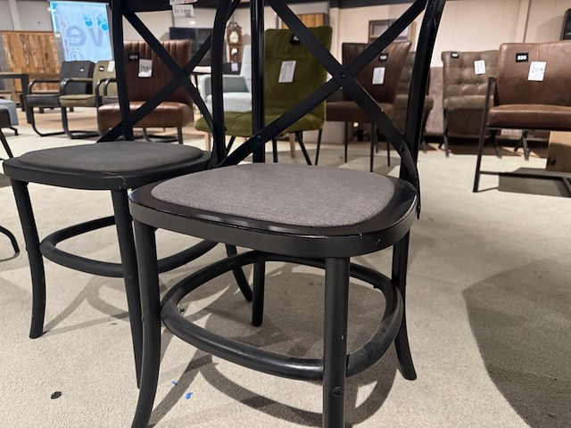 Set van 2 eetkamerstoelen, grijs/zwart - afbeelding 4 van  4