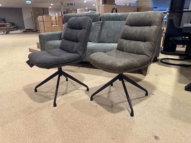 Set van 2 eetkamerstoelen, groen/antraciet - afbeelding 1 van  4
