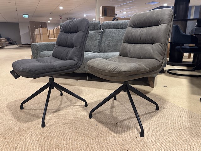 Set van 2 eetkamerstoelen, groen/antraciet - afbeelding 2 van  4