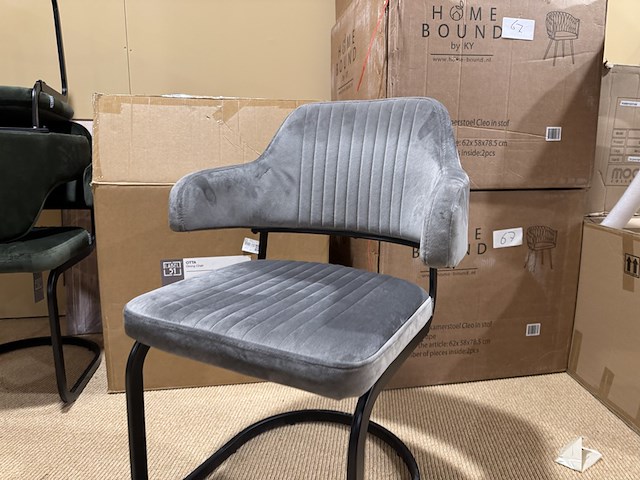 Set van 2 eetkamerstoelen label51, otta, grijs - afbeelding 2 van  5