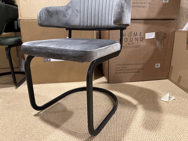 Set van 2 eetkamerstoelen label51, otta, grijs - afbeelding 4 van  5