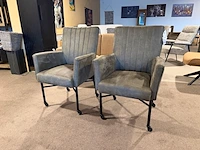 Set van 2 eetkamerstoelen, zwart onderstel olive groen - afbeelding 4 van  11