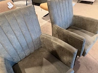 Set van 2 eetkamerstoelen, zwart onderstel olive groen - afbeelding 7 van  11