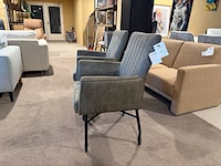 Set van 2 eetkamerstoelen, zwart onderstel olive groen - afbeelding 10 van  11