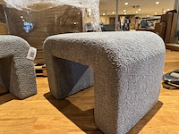 Set van 2 hockers. grijs stof - afbeelding 3 van  4