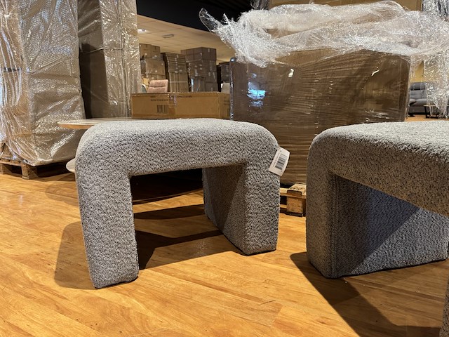 Set van 2 hockers. grijs stof - afbeelding 4 van  4