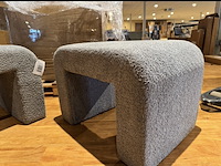 Set van 2 hockers. grijs stof - afbeelding 2 van  2