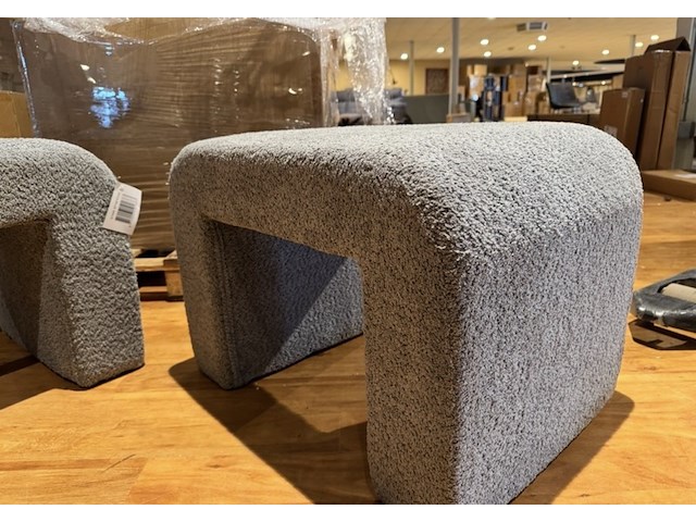 Set van 2 hockers. grijs stof - afbeelding 2 van  2