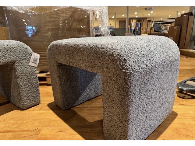 Set van 2 hockers. grijs stof - afbeelding 2 van  2